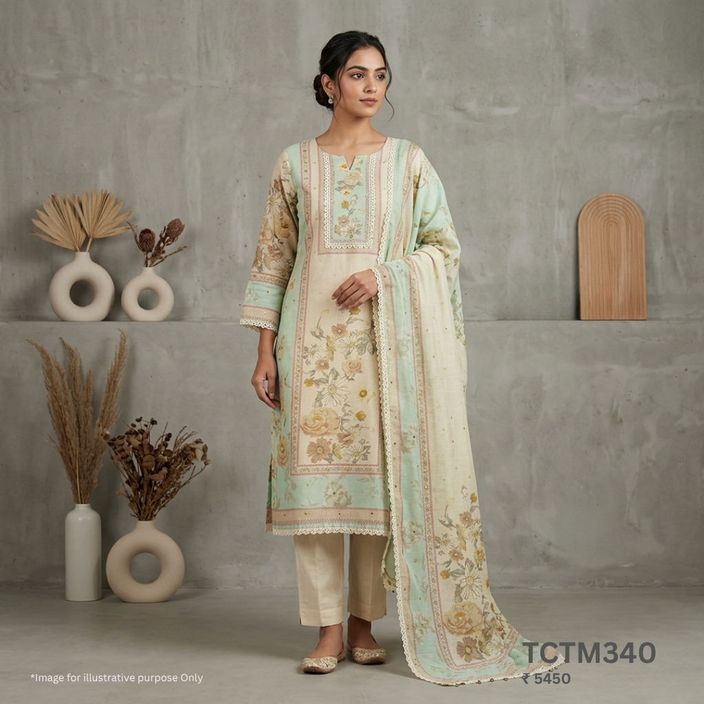 Tussar Muslin Churidhar Material