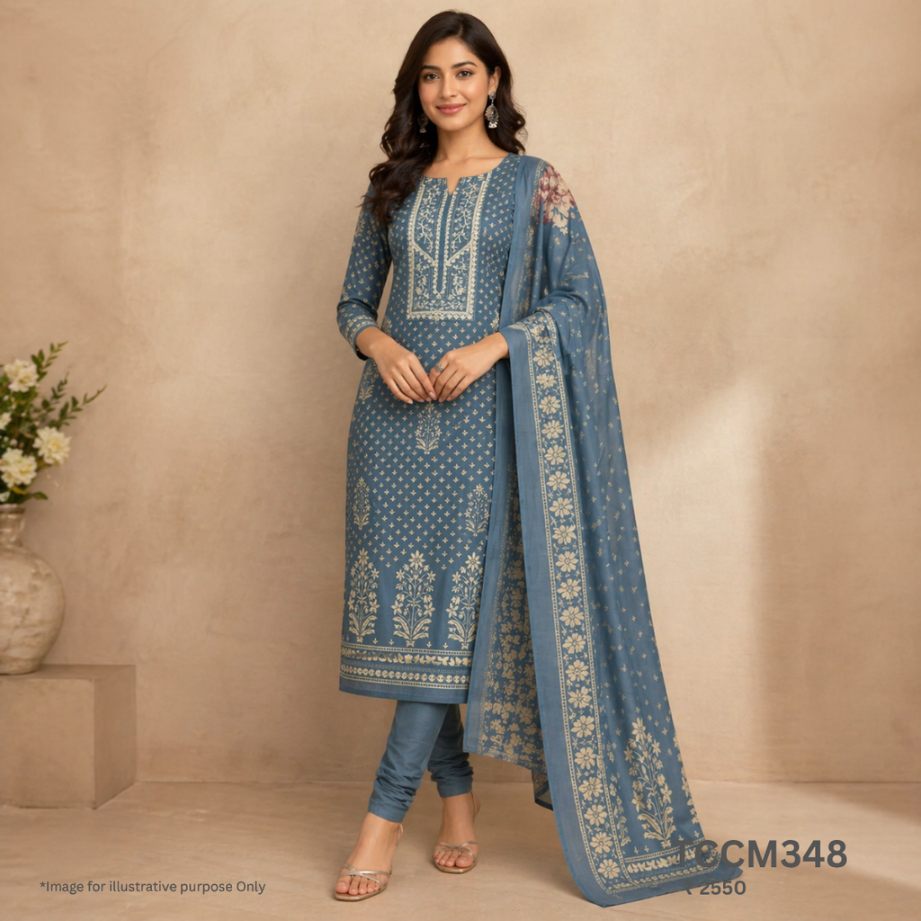 Cotton Churidar Material with Dupatta Muslin
