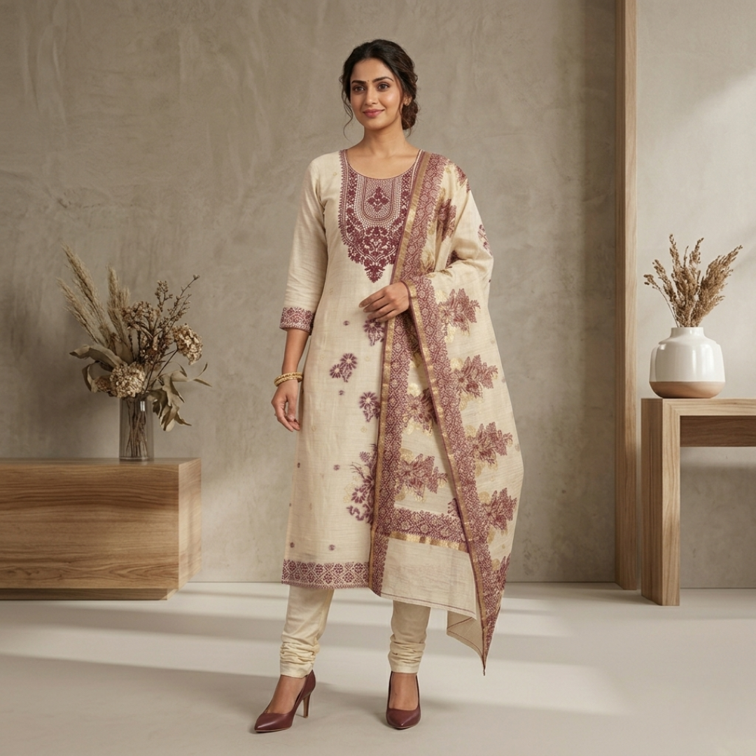 Jamdani Churidhar Material