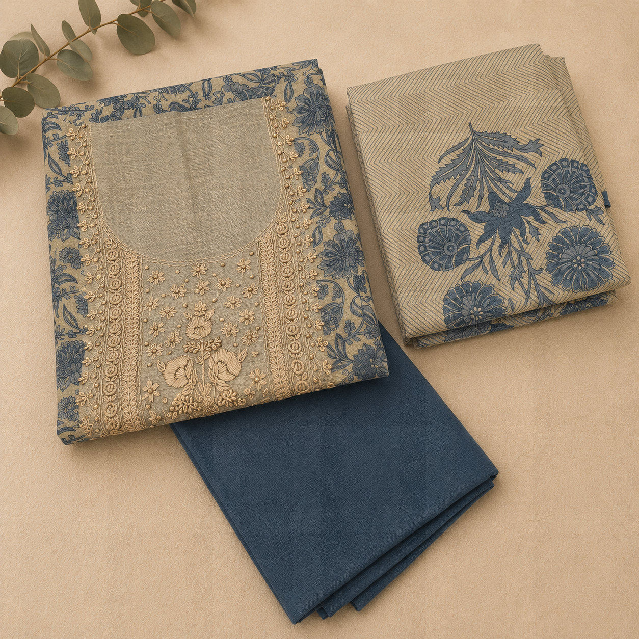 Jamdani Silk Churidar Material