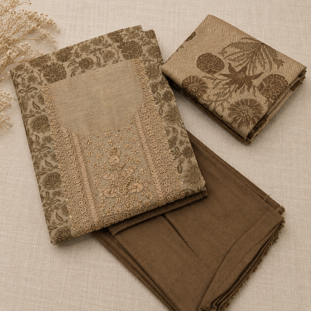 Jamdani Silk Churidar Material