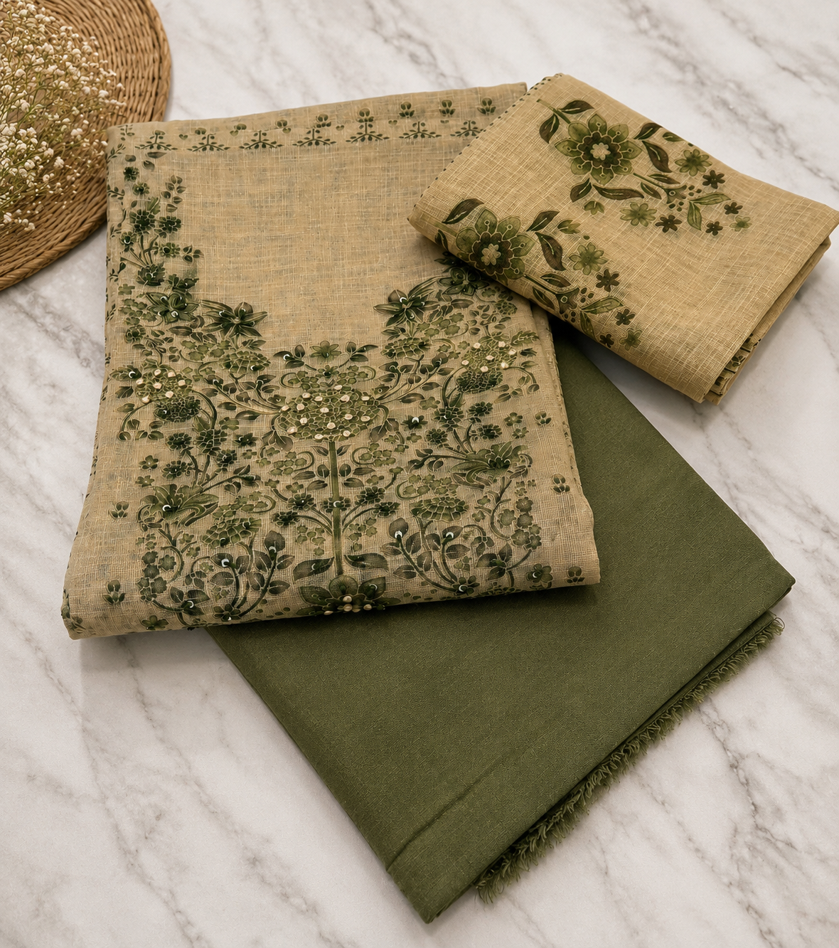 Jamdani Chandini Silk Churidar Material
