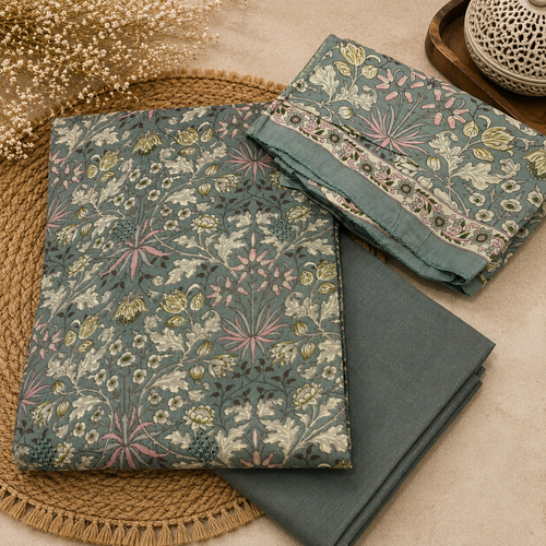 Cotton Churidar Material with Dupatta Muslin