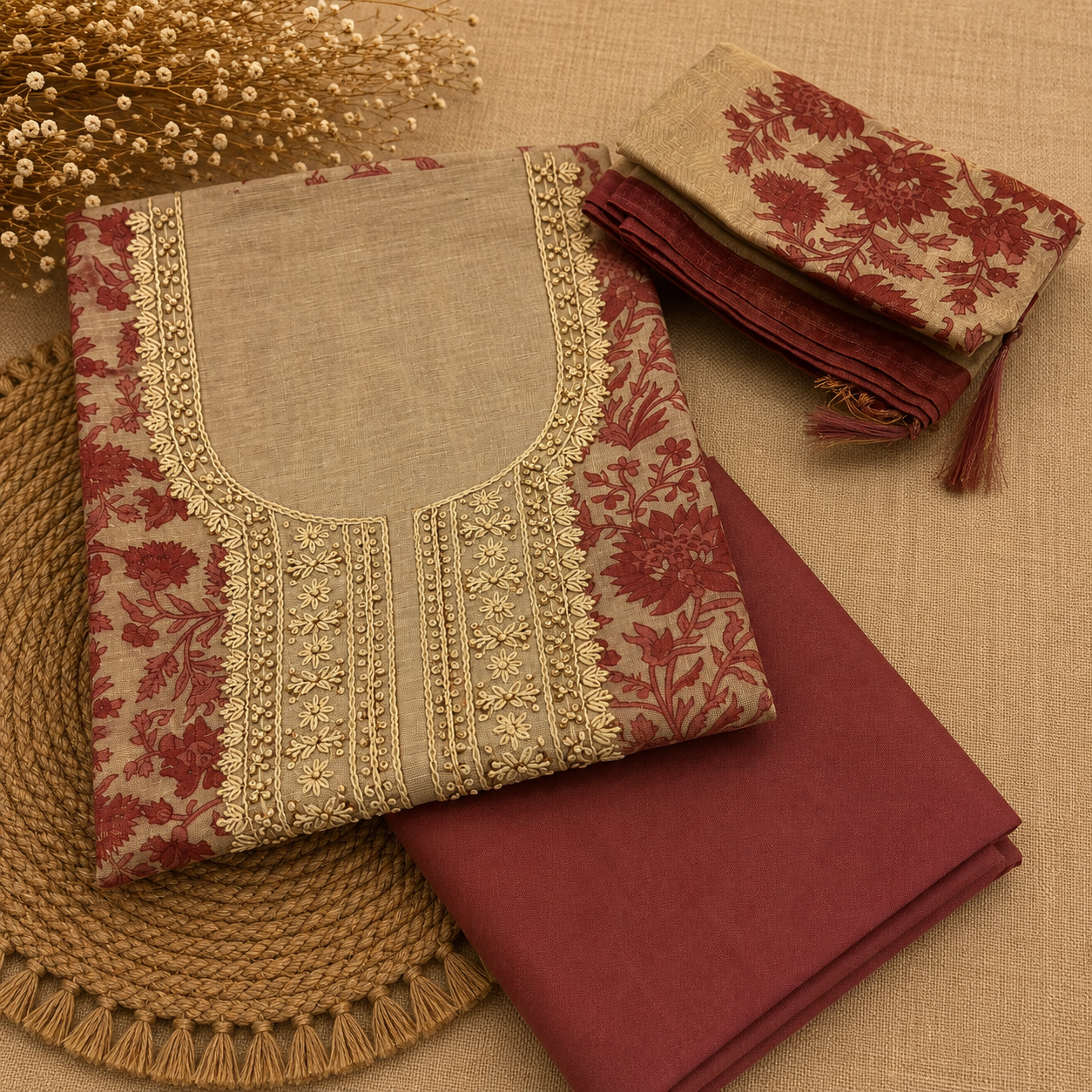 Jamdani Silks Churidhar Material