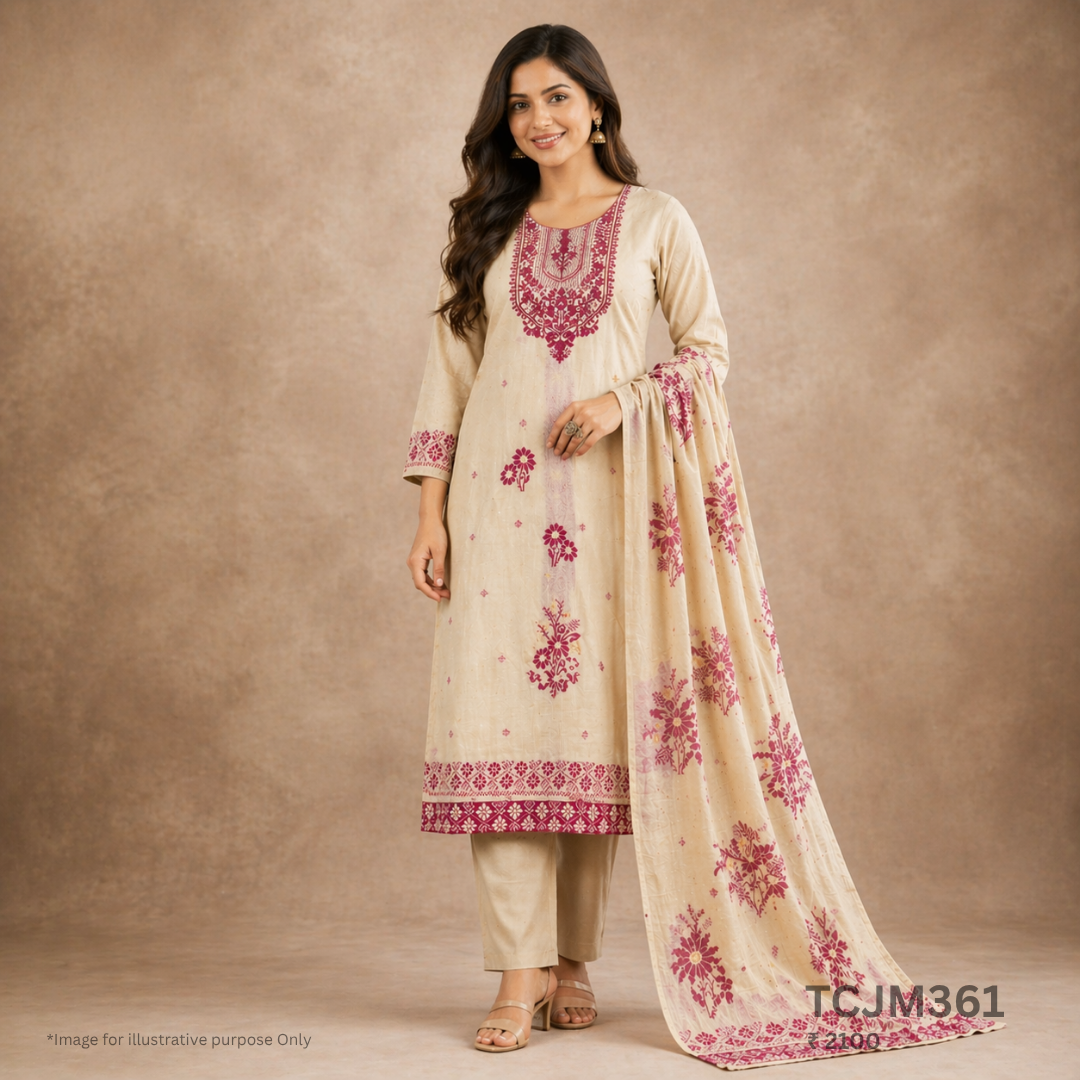 Jamdani Silk Churidar Material