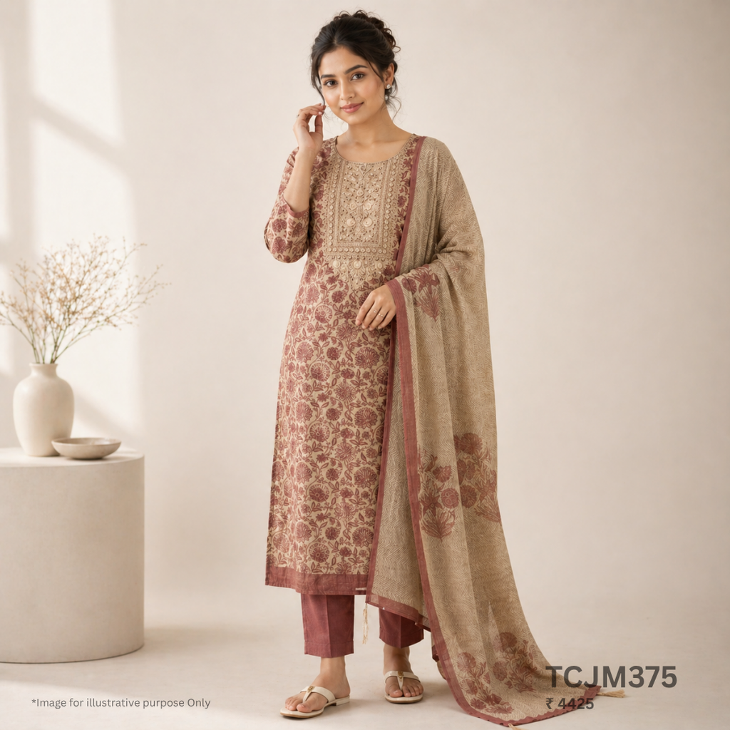 Jamdani Silk Churidar Material