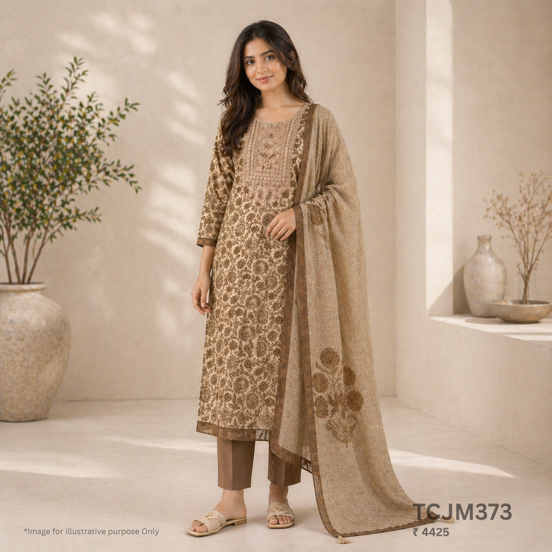 Jamdani Silk Churidar Material