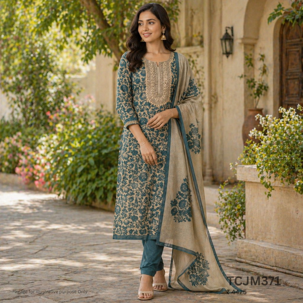Jamdani Silk Churidar Material